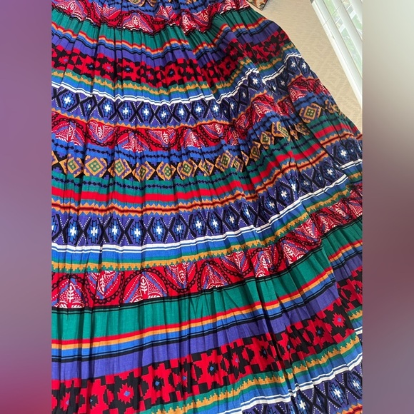 Vintage Circle T Marilyn Lenox Maxi Skirt Womens M Southwestern Native Cowgirl - Picture 5 of 5
